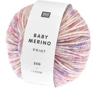 Rico Design Baby Merino Print Babywolle, 25g, 100m, Nadel 4.0, 100% Schurwolle, für Pullover Gr. 74/80 waschbar bei 30°C im Schonwaschgang Beeren