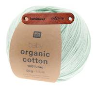 Rico Design Baby Organic Cotton 05 mint Premium Wolle 50g Weich und leicht für Babymode Accessoires Decken und farbenfrohe Geschenkideen mit mySearose Label