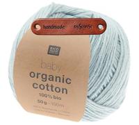 Rico Design Baby Organic Cotton 06 hellblau Premium Wolle 50g Weich und leicht für Babymode Accessoires Decken und farbenfrohe Geschenkideen mit mySearose Label
