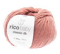 Rico Design Babywolle, Baby Classic dk Häkelwolle, Strickgarn (58) | weich und pflegeleicht, 50% Polyamid, 50% Polyacryl, 50g 165m, Nadelstärke 3,5-4 mm