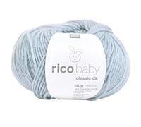 Rico Design Wolle Baby Classic Dk Babywolle zum Stricken und Häkeln Häkelwolle, 165,00 m (50g Strickgarn, Handstrickgarn, Nadelstärke 3,5 - 4 mm), trocknergeeignet, weich und pflegeleicht, 42 smokey blue