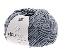 Rico Design Babywolle blau, Baby Classic dk Häkelwolle, Strickgarn, 50g, 50% Polyacryl 50% Polyamid (55 atlantik blau)