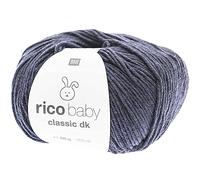 Rico Design Babywolle blau, Baby Classic dk Häkelwolle, Strickgarn, 50g, 50% Polyacryl 50% Polyamid (61 nachtblau)