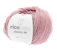 Rico Design Babywolle rosa, Baby Classic dk Häkelwolle, Strickgarn, 50g, 50% Polyacryl 50% Polyamid (70 lachs)
