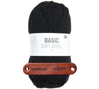 Rico Design BASIC SOFT ACRYL DK SCHWARZ Premium Wolle 50g Weiches Allroundgarn für Kleidung Wohndeko Bastelideen und saisonale Farbprojekte mit mySearose Label