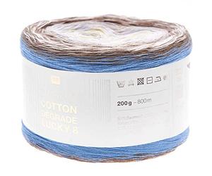 Rico Design Bobbel Farbverlauf Rico Creative Cotton Degrade Lucky 8 milkshake (10), 200g Farbverlaufswolle zum Häkeln oder Stricken