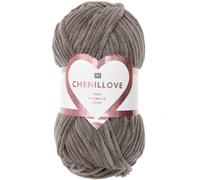 Rico Design Chenille Garn - Braun, 100% Polyester, 110 m (120 Yd) pro 100 g Knäuel, Nadelgröße 4,00-5,00 mm (US 8-6 / US 6-8), Spannung 12-14m x 20-14 Reihen in einem 10 cm (4 Zoll) Quadrat