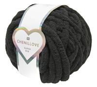 Rico Design Chenille-Garn Chenillove Super Big – superdickes, 300g/36m – Schwarz