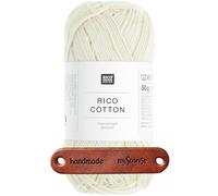 Rico Design COTTON 002 Elfenbein Premium Wolle 50g für feine Amigurumi sommerliche Kleidung Accessoires und kreative Projekte mit mySearose Label