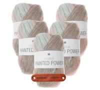 Rico Design Creativ Painted Power 01 pastel Premium Wolle 5 x 100g Farbverlaufsgarn für weiche Schals Tücher Pullover Mützen und kreative Strick Häkelprojekte mit mySearose Label
