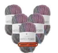 Rico Design Creativ Painted Power 05 ethno Premium Wolle 5 x 100g Farbverlaufsgarn für weiche Schals Tücher Pullover Mützen und kreative Strick Häkelprojekte mit mySearose Label