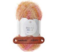 Rico Design CREATIVE BUBBLE 06 RÜBCHEN (PRINT) Premium Wolle 50g Schwammgarn für kreative Häkelideen Spül und Badeschwämme Streifenoptik Neon Akzente Weihnachtsdeko mit mySearose Label