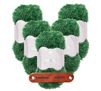 Rico Design CREATIVE BUBBLE 19 TANNE Premium Wolle 5 x 50g Schwammgarn für kreative Häkelideen Spül und Badeschwämme Streifenoptik Neon Akzente Weihnachtsdeko mit mySearose Label