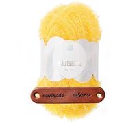 Rico Design CREATIVE BUBBLE 2 GELB Premium Wolle 50g Schwammgarn für kreative Häkelideen Spül und Badeschwämme Streifenoptik Neon Akzente Weihnachtsdeko mit mySearose Label