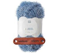 Rico Design CREATIVE BUBBLE 24 BLAU Premium Wolle 50g Schwammgarn für kreative Häkelideen Spül und Badeschwämme Streifenoptik Neon Akzente Weihnachtsdeko mit mySearose Label