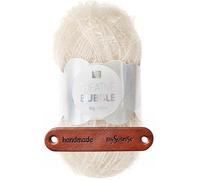 Rico Design CREATIVE BUBBLE 41 CREME Premium Wolle 50g Schwammgarn für kreative Häkelideen Spül und Badeschwämme Streifenoptik Neon Akzente Weihnachtsdeko mit mySearose Label