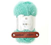 Rico Design CREATIVE BUBBLE 52 AQUA Premium Wolle 50g Schwammgarn für kreative Häkelideen Spül und Badeschwämme Streifenoptik Neon Akzente Weihnachtsdeko mit mySearose Label