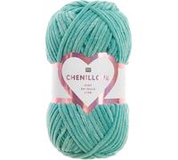 Rico Design Häkelwolle Strickgarn Chenillove – hochwertige Chenille zum Stricken & Häkeln, Türkis