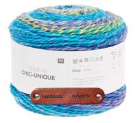 Rico Design CREATIVE CHIC-UNIQUE AQUA Premium Wolle 200g Bulky Farbverlaufsgarn für kreative Mode und Wohnideen mit mySearose Label