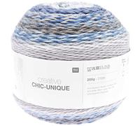 Rico Design Creative Chic-Unique Bobbel Farbverlaufswolle Nadelstärke 6 mm zum Stricken und Häkeln, 200g (17 blau)