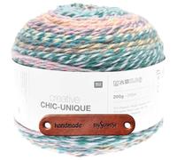 Rico Design CREATIVE CHIC-UNIQUE SUMMER Premium Wolle 200g Bulky Farbverlaufsgarn für kreative Mode und Wohnideen mit mySearose Label