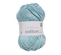 Rico Design Creative Cotton aran 50 g ca. 85 m Wolle Wollschnur Häkelwolle Häkeln Basteln Knäuel Eisblau