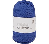 Rico Design Creative Cotton aran 50 g ca. 85 m Wolle Wollschnur Häkelwolle Häkeln Basteln Knäuel Royal