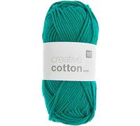 Rico Design Creative Cotton aran Häkelgarn 8-fädig 50g 85m Nadelstärke 4,0-5,0 Ganzjährig 100% Baumwolle Waschbar bis 60°C Aqua