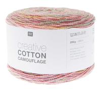 Rico Creative Cotton Camouflage 200g 580m | Bobbel Farbverlaufsgarn Baumwollmischgarn | Sommerwolle zum Stricken und Häkeln (03 tropical sundown)