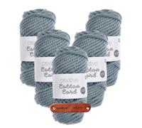 Rico Design CREATIVE COTTON CORD AQUA Premium Wolle 5 x 130g Makrameegarn für Wandbehänge Taschen und Wohnideen mit mySearose Label