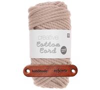 Rico Design CREATIVE COTTON CORD HELLBRAUN Premium Wolle 130g Makrameegarn für Wandbehänge Taschen und Wohnideen mit mySearose Label