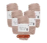 Rico Design CREATIVE COTTON CORD HELLBRAUN Premium Wolle 5 x 130g Makrameegarn für Wandbehänge Taschen und Wohnideen mit mySearose Label