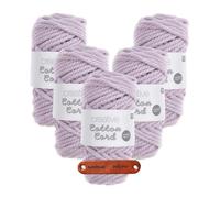 Rico Design CREATIVE COTTON CORD LAVENDEL Premium Wolle 5 x 130g Makrameegarn für Wandbehänge Taschen und Wohnideen mit mySearose Label