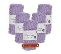 Rico Design CREATIVE COTTON CORD LILA Premium Wolle 5 x 130g Makrameegarn für Wandbehänge Taschen und Wohnideen mit mySearose Label