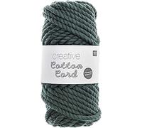 Rico Design Creative Cotton Cord Makramee -Garn 130g 25m in Petrol - Häkelgarn/Strickgarn - Wolle/Garn zum Stricken, Häkeln und Basteln - DIY