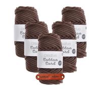 Rico Design CREATIVE COTTON CORD MOKKA Premium Wolle 5 x 130g Makrameegarn für Wandbehänge Taschen und Wohnideen mit mySearose Label
