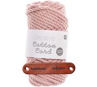 Rico Design CREATIVE COTTON CORD PUDER Premium Wolle 130g Makrameegarn für Wandbehänge Taschen und Wohnideen mit mySearose Label