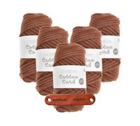 Rico Design CREATIVE COTTON CORD ROST Premium Wolle 5 x 130g Makrameegarn für Wandbehänge Taschen und Wohnideen mit mySearose Label
