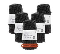 Rico Design CREATIVE COTTON CORD SCHWARZ Premium Wolle 5 x 130g Makrameegarn für Wandbehänge Taschen und Wohnideen mit mySearose Label