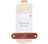Rico Design CREATIVE COTTON CORD SKINNY 001 NATUR Premium Wolle 190g Feine Makrameegarn für stilvolle DIY Projekte und moderne Dekorationen mit mySearose Label