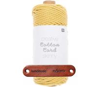 Rico Design CREATIVE COTTON CORD SKINNY 002 GELB Premium Wolle 190g Feine Makrameegarn für stilvolle DIY Projekte und moderne Dekorationen mit mySearose Label