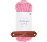 Rico Design CREATIVE COTTON CORD SKINNY 003 PINK Premium Wolle 190g Feine Makrameegarn für stilvolle DIY Projekte und moderne Dekorationen mit mySearose Label