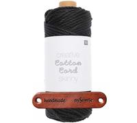 Rico Design CREATIVE COTTON CORD SKINNY 006 SCHWARZ Premium Wolle 190g Feine Makrameegarn für stilvolle DIY Projekte und moderne Dekorationen mit mySearose Label