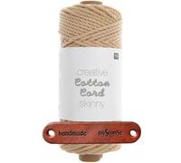 Rico Design CREATIVE COTTON CORD SKINNY 010 CAMEL Premium Wolle 190g Feine Makrameegarn für stilvolle DIY Projekte und moderne Dekorationen mit mySearose Label
