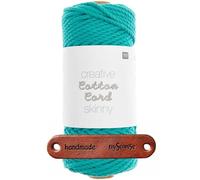 Rico Design CREATIVE COTTON CORD SKINNY 015 TÜRKIS Premium Wolle 190g Feine Makrameegarn für stilvolle DIY Projekte und moderne Dekorationen mit mySearose Label