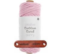 Rico Design CREATIVE COTTON CORD SKINNY 017 ROSA Premium Wolle 190g Feine Makrameegarn für stilvolle DIY Projekte und moderne Dekorationen mit mySearose Label