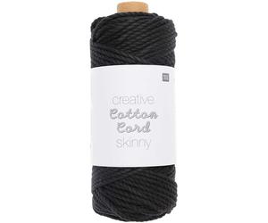 Rico Design Creative Cotton Cord skinny Makramee-Garn Schwarz