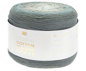 Rico Design Creative Cotton Dégradé Lucky 8, 200g 800m #24 | Bobbel Farbverlaufsgarn, Farbverlaufswolle Baumwolle