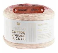 Rico Design CREATIVE COTTON DÉGRADÉ LUCKY 8 BEERE Premium Wolle 200g Weiches Farbverlaufsgarn für stilvolle Accessoires und Lieblingsstücke Ombreeffekt mit mySearose Label