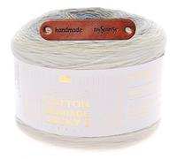 Rico Design CREATIVE COTTON DÉGRADÉ LUCKY 8 CREME-GRAU Premium Wolle 200g Weiches Farbverlaufsgarn für stilvolle Accessoires und Lieblingsstücke Ombreeffekt mit mySearose Label